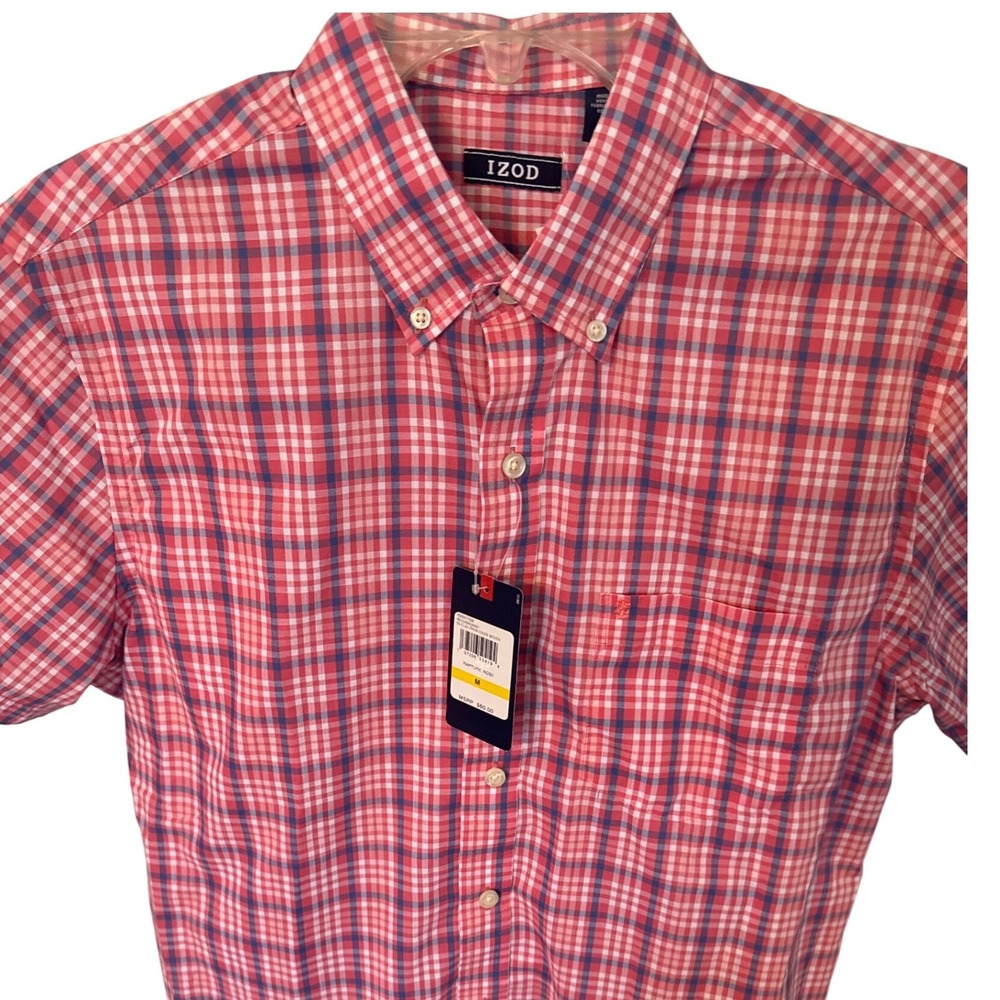 Men's eyes side button down ss classic premium essential woven top M NWT